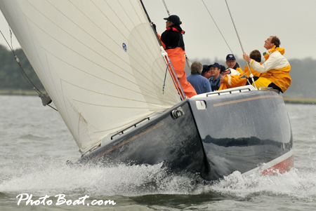 America II during the 2008 CMA 12 Meter Regatta drivin by Gary Jobson.