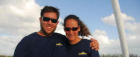 Allen and Daniela on their liveaboard sailboat in Key West 2007.