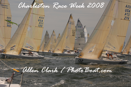 Melges 24 Fleet Shot at Charleston Race Week 2008 by Allen Clark